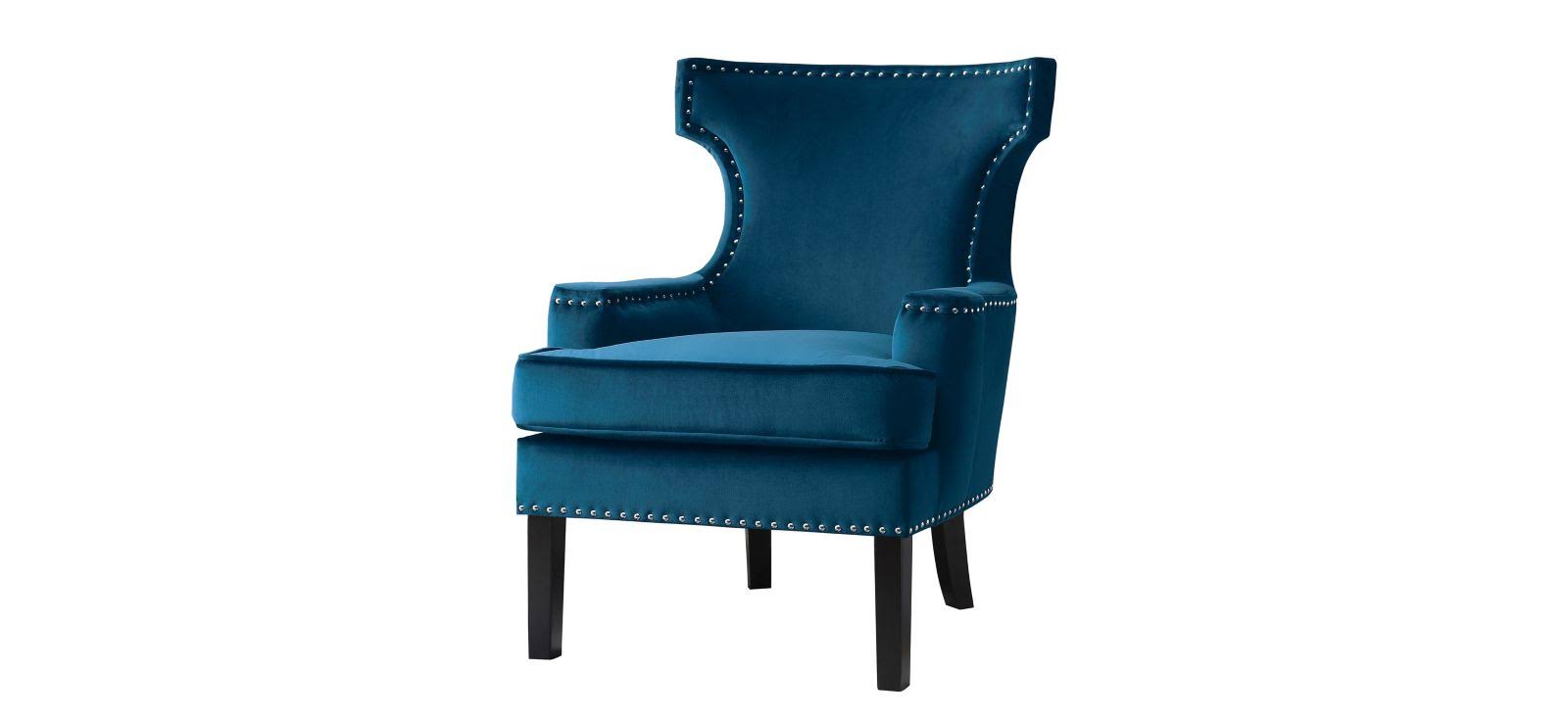 Navy Velvet Accent Chair V6708