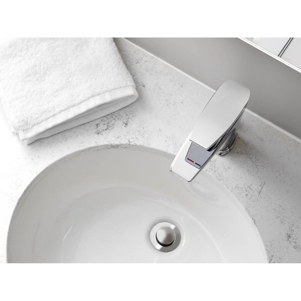 Matte Black Single Hole Bathroom Faucet with Pop-Up Drain L2915