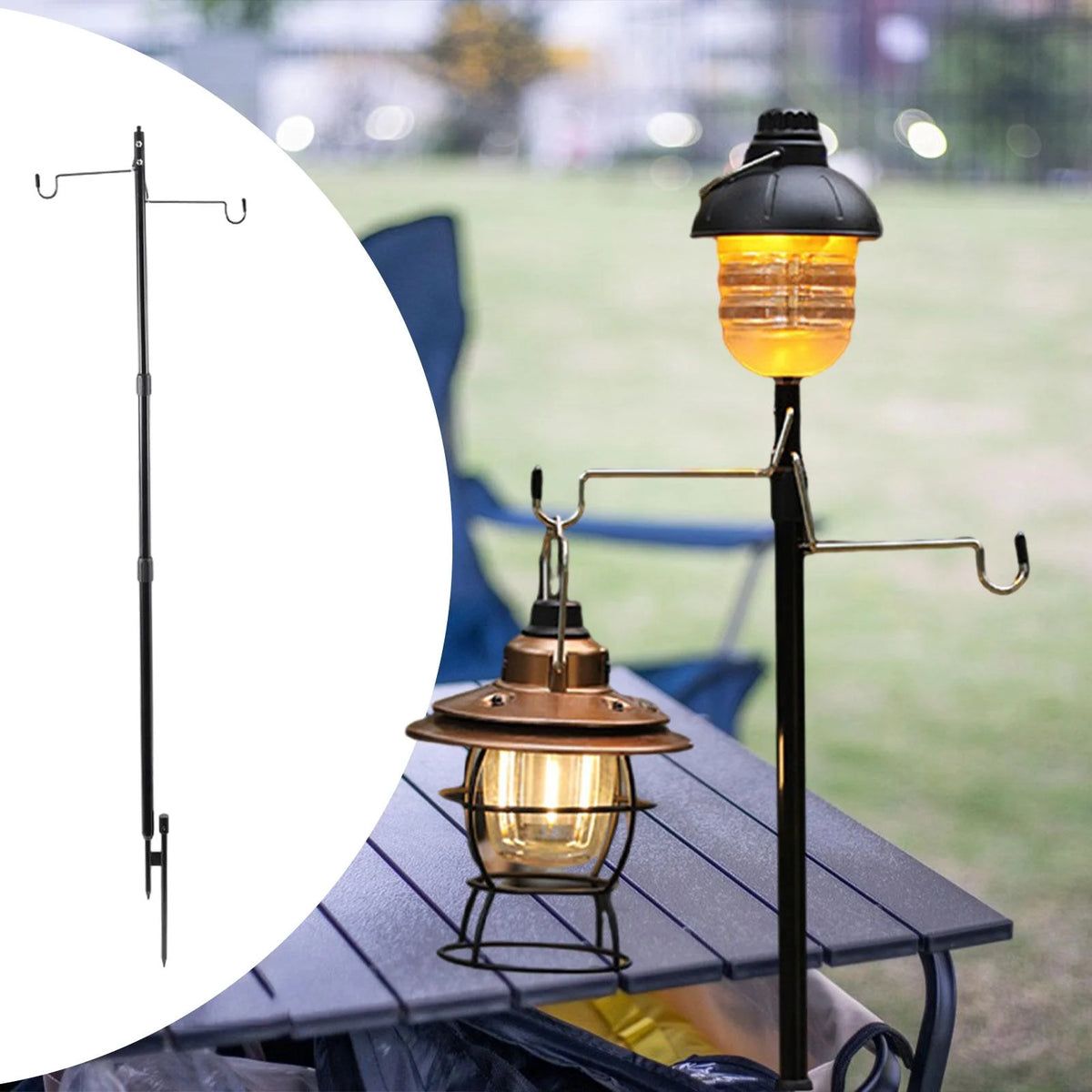 Camping Lantern Stand Collapsible Lightweight Light Holder X3054