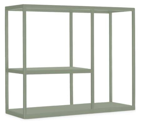 Sage Green Grey Three-Shelf Wall Unit C783442