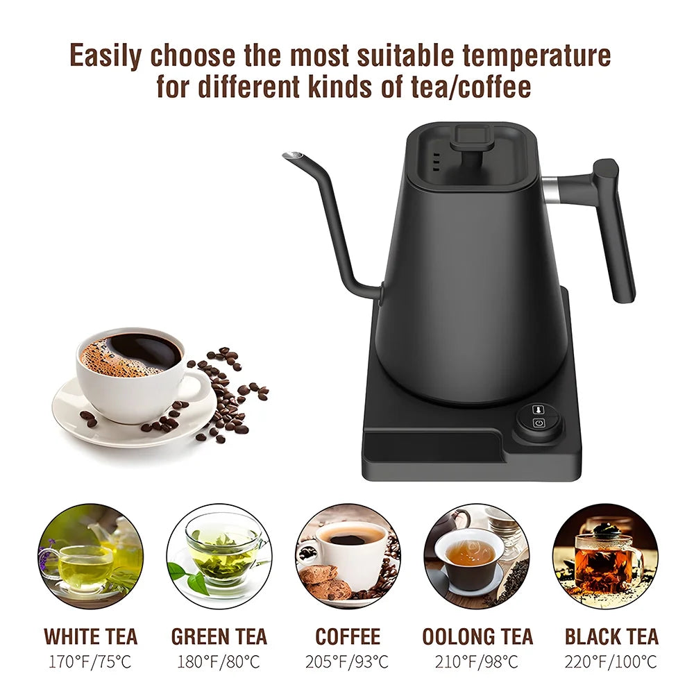 Electric Kettle Temperature Control Pour-Over Kettle 1.0L I5779