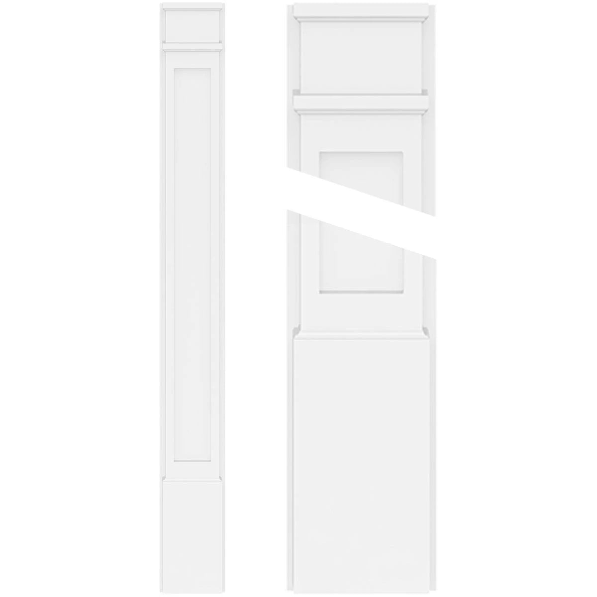 Flat Panel PVC Pilaster with Decorative Capital and Base (Pair) Z380024