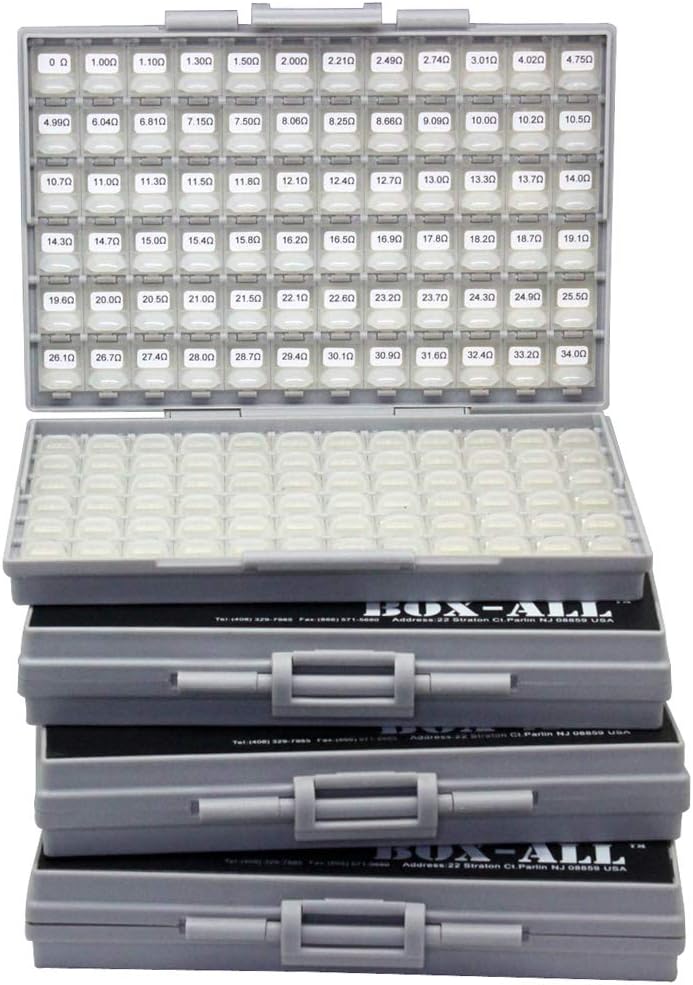 0402 Size Surface Mount Resistor Kit, 144 Values, 100pc/value, 1%, E96 Serial, 0ohm to 1mohm Y540419
