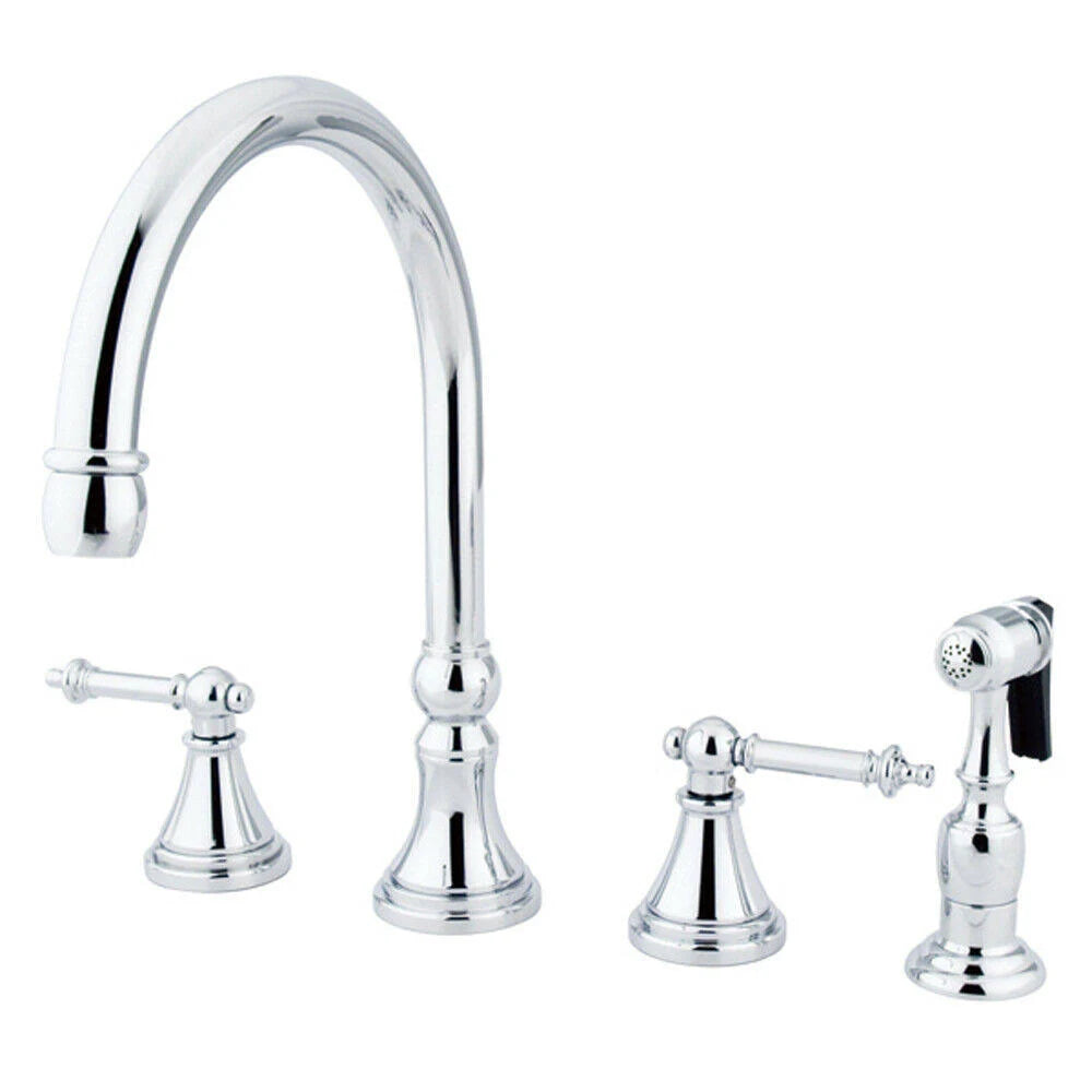 Polished Chrome Kitchen Faucet with Brass Sprayer A271686