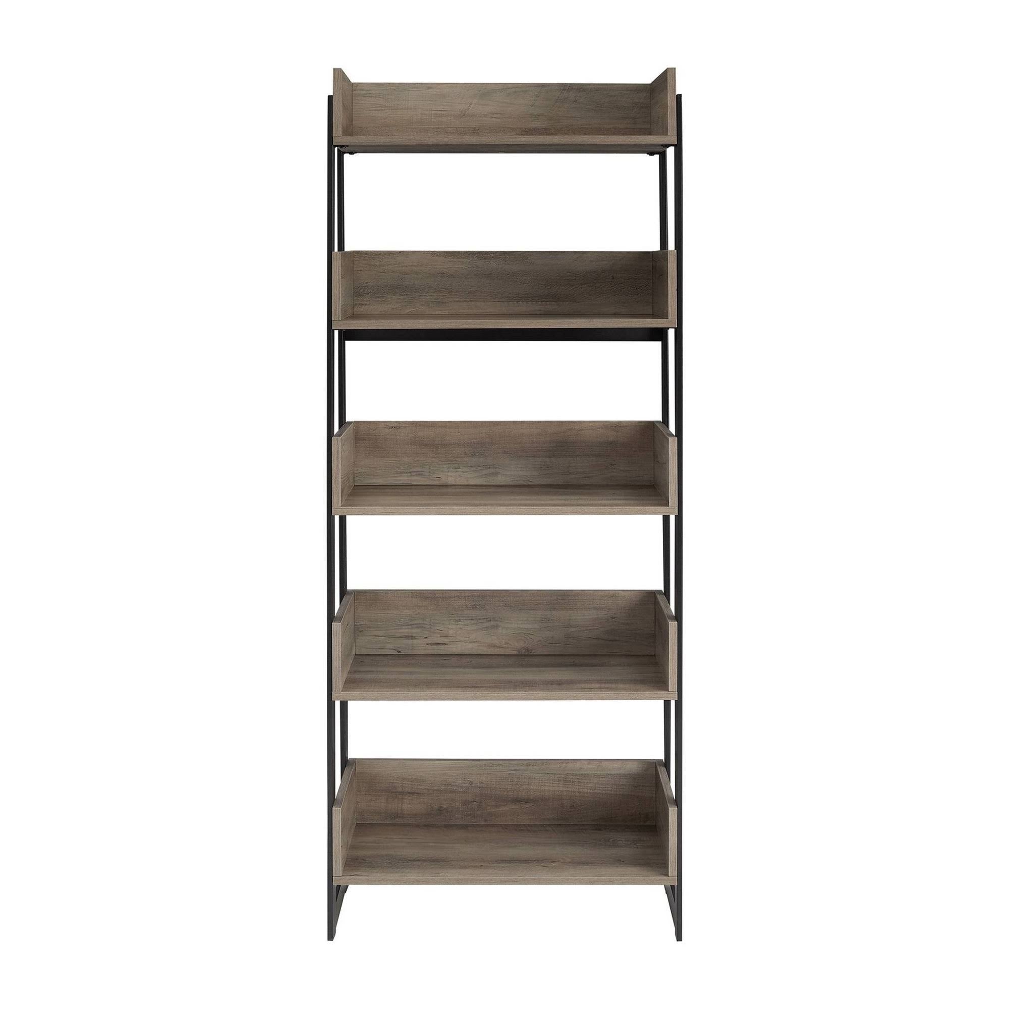 Gray Wash Box Shelf Bookcase V5293