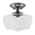 1-Light Semi Flush Mount Nickel Clear Glass O4793