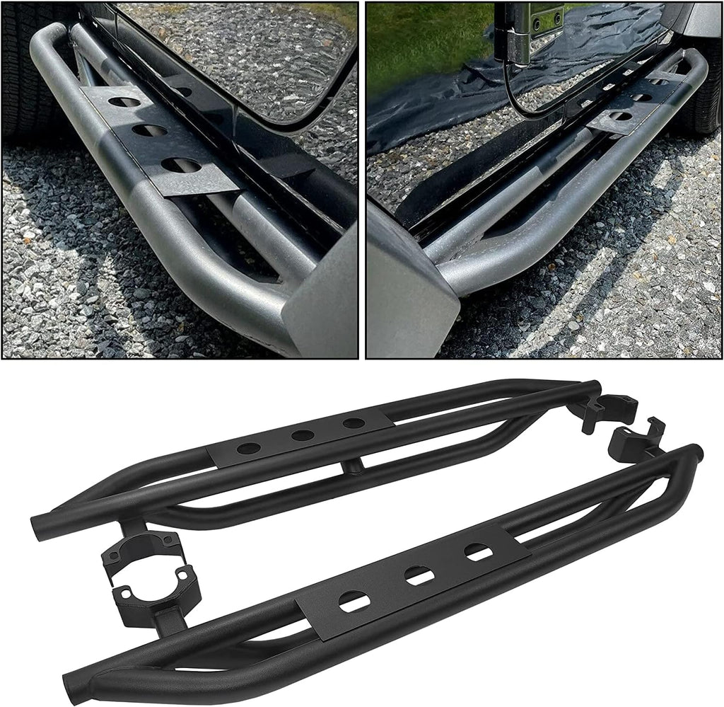 Black Steel Running Board Step Rails A974803