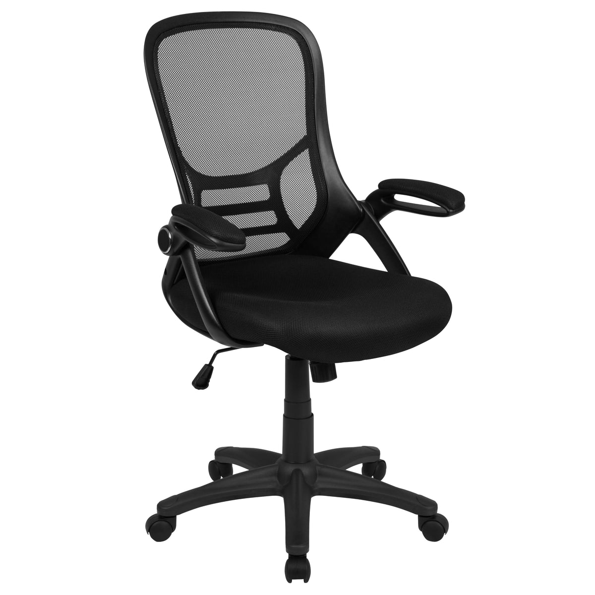 White High Back Mesh Ergonomic Swivel Office Chair with Flip Up Arms U110