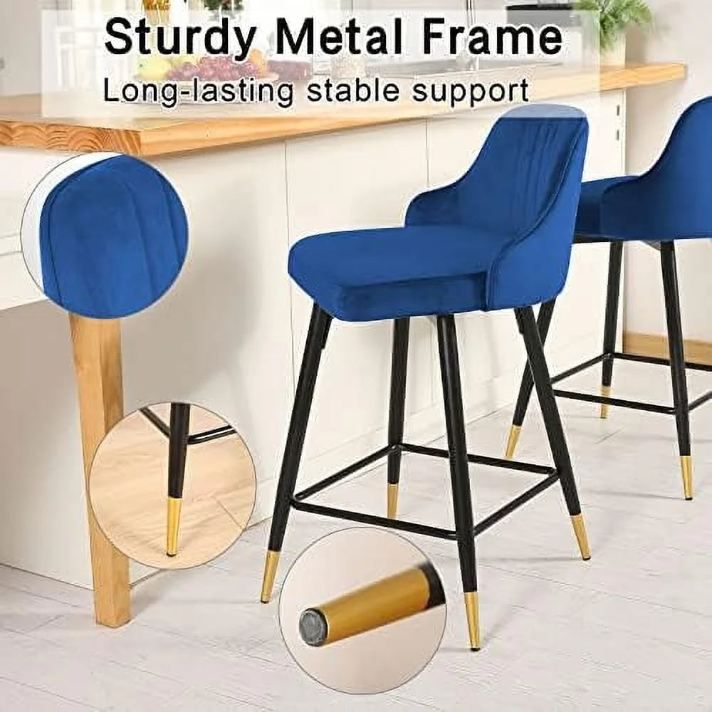 Gray Velvet Swivel Counter Height Stools with Back K63921