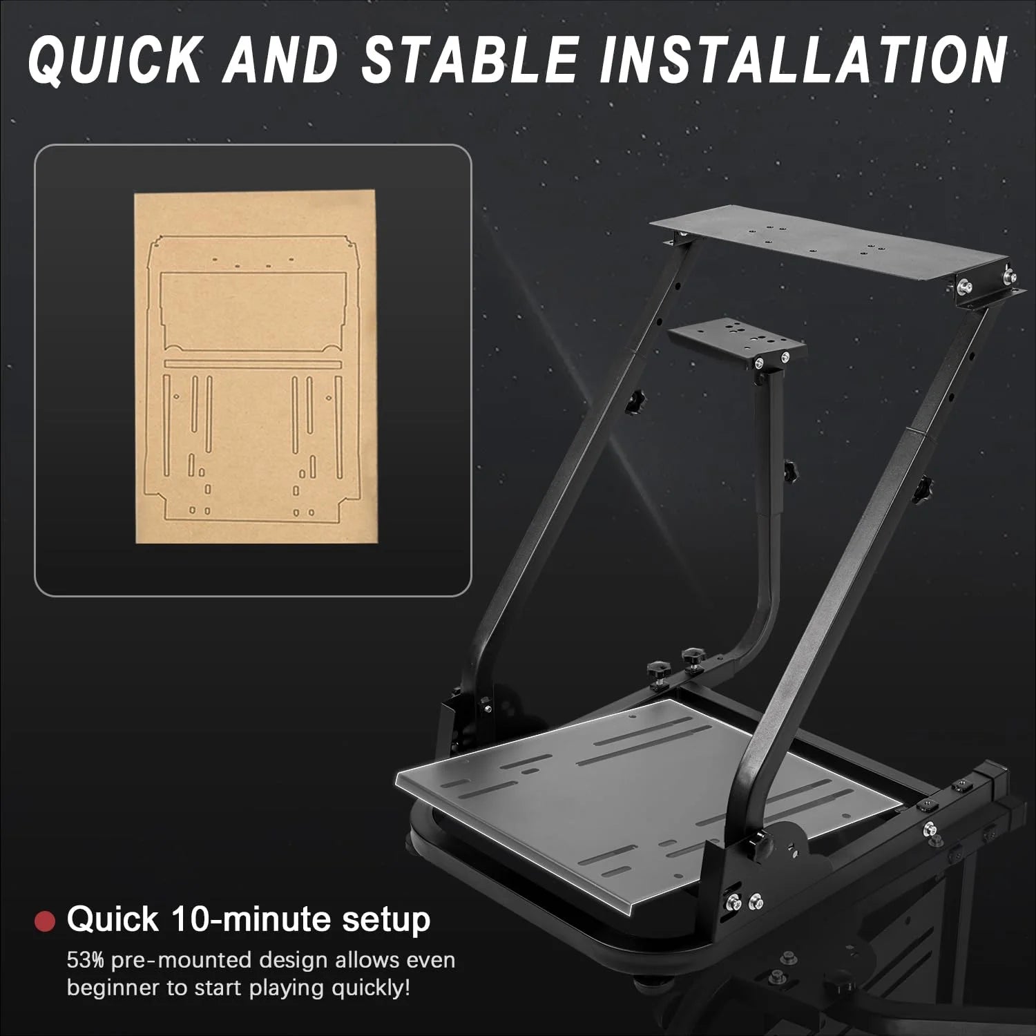 Racing Wheel Stand with Adjustable Shifter Mount H3714