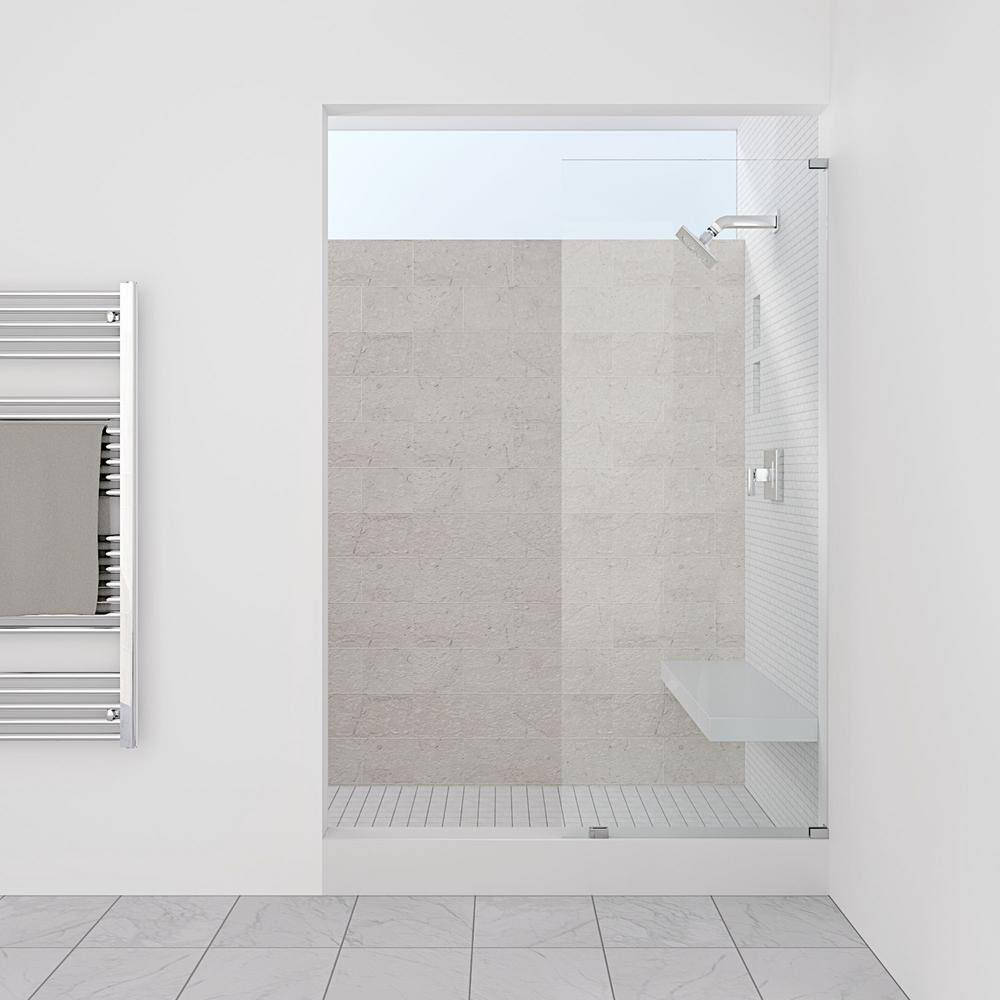 Chrome Frameless Fixed Glass Shower Panel U86510