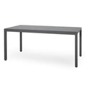 Outdoor Tempered Glass Top Aluminum Dining Table in Gray W149