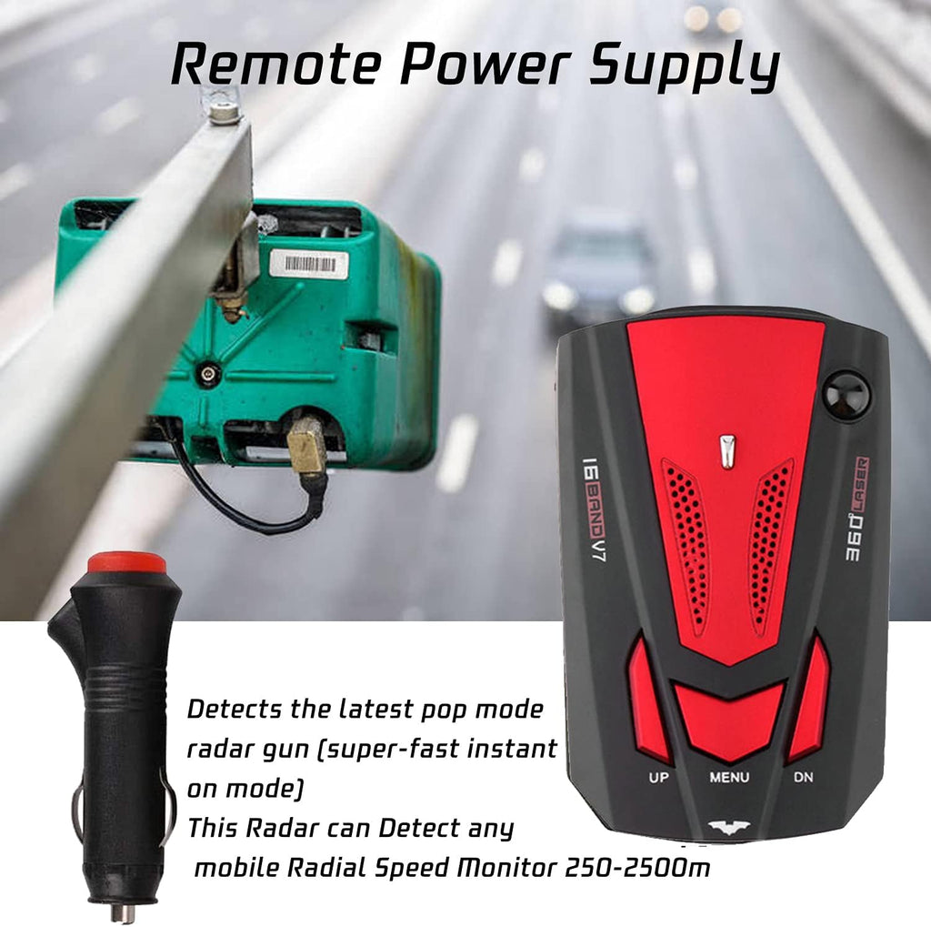 Radar Detector with LED Display, City/Highway Mode, Auto 360 Degree Detection (Red) I984124