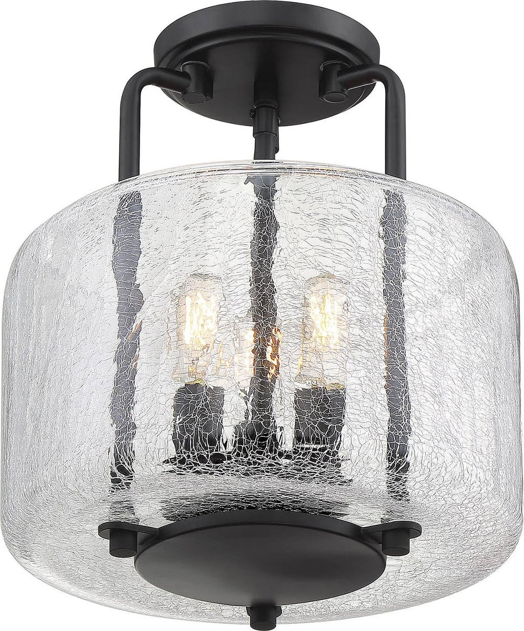 3 Light Black Semi Flush Mount R573