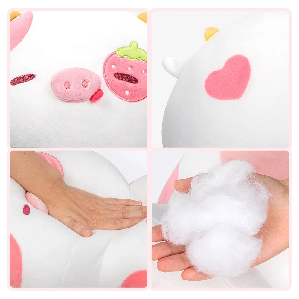13.5" Mushroom Plushies Strawberry Cow Plush Pillow E343581