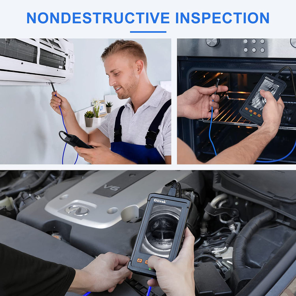 Industrial Endoscope Camera 5.5mm Waterproof 1080P HD 4.3 Screen with Light, Tool Box, 11.5FT Cable Pack of 2 E4774