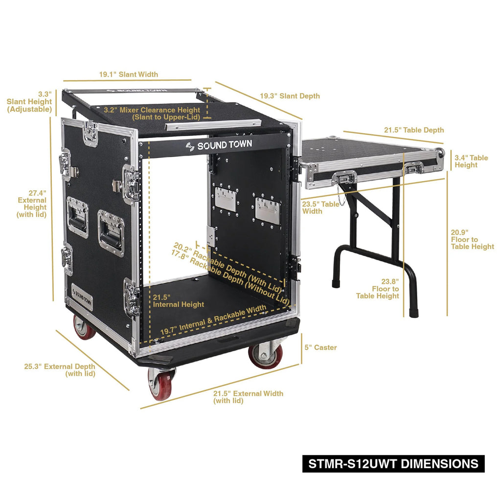 12U Plywood PA Rack Case with Casters A2749