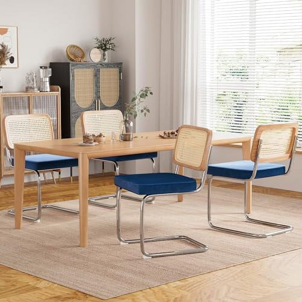Black Teddy-Velvet Armless Mesh Backrest Dining Chair Set of 2 K180760