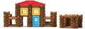 450 PCS Wooden Log Cabin Building House Toy with Colorful Wood Logs Blocks O576