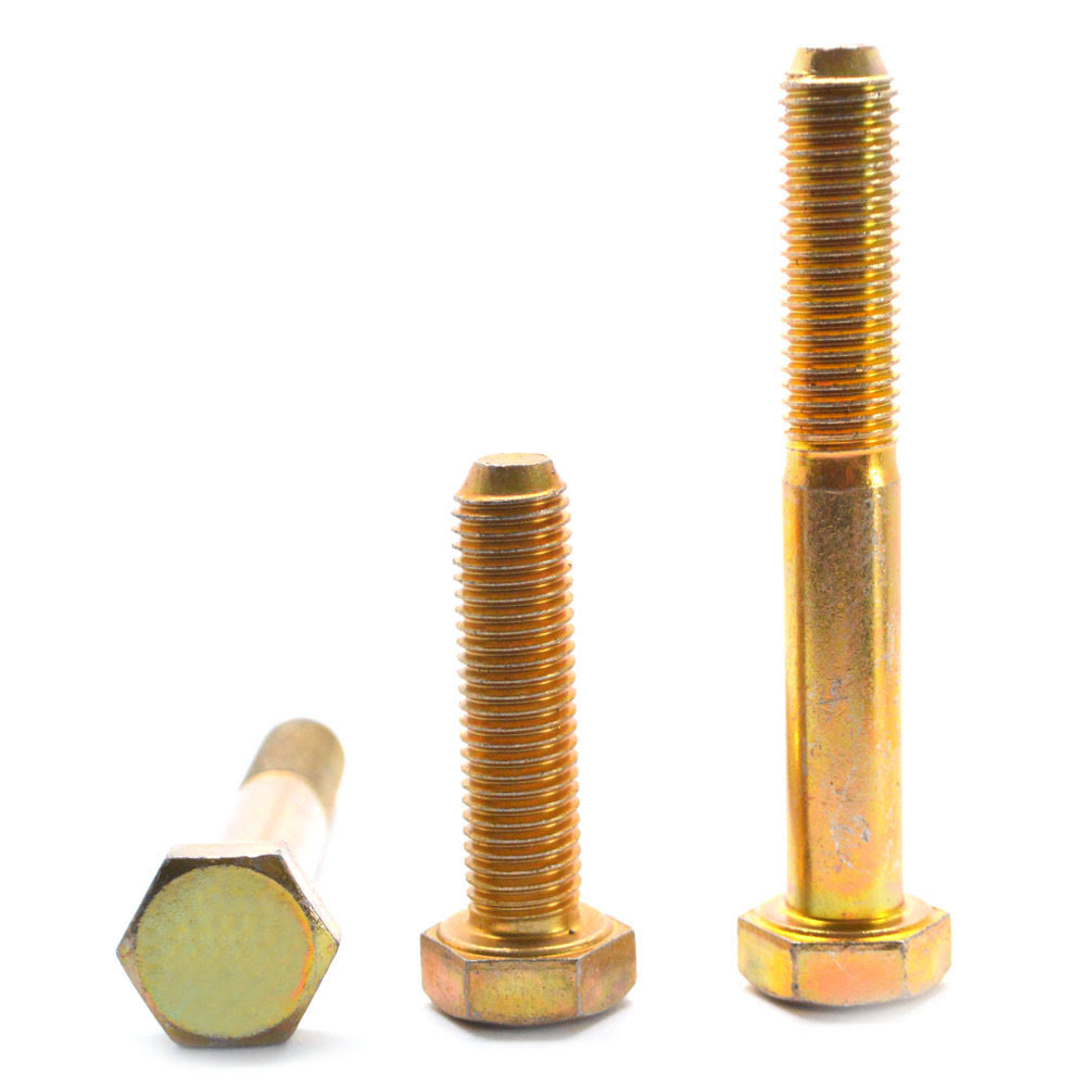 3/4x22-10 x 9 1/2x22 Coarse Thread Grade 8 Hex Cap Screw Alloy Steel Yellow Zinc Plated C9497
