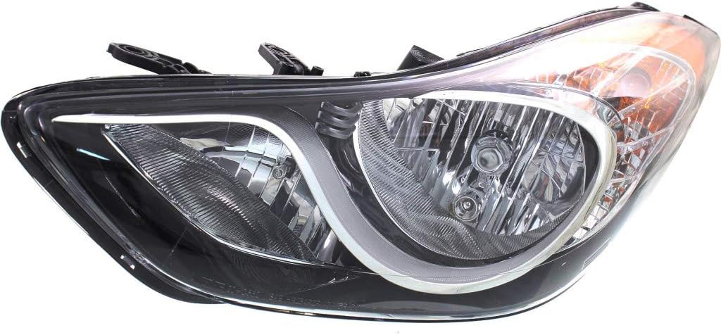 Hyundai Elantra Headlight 2011 2012 2013 Pair Black Housing K97608
