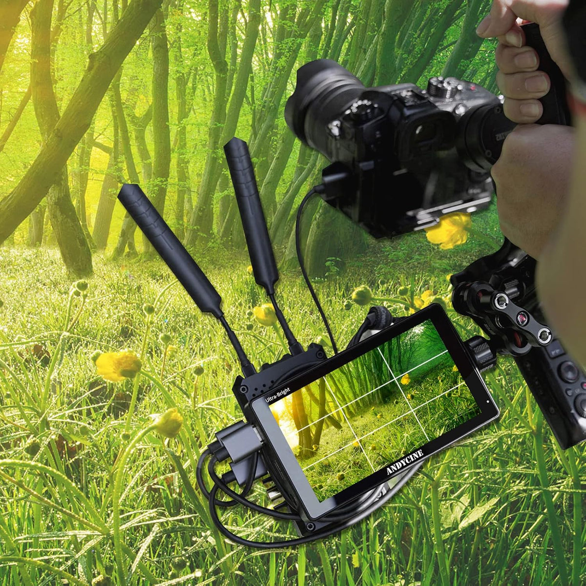 5.5 Inch 3000nit Touch Screen On-Camera Field Monitor with F970 External Power 4K HDMI Input Output R2775