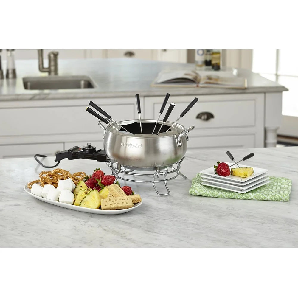 3-Quart Stainless Steel Electric Fondue Pot with Forks W712
