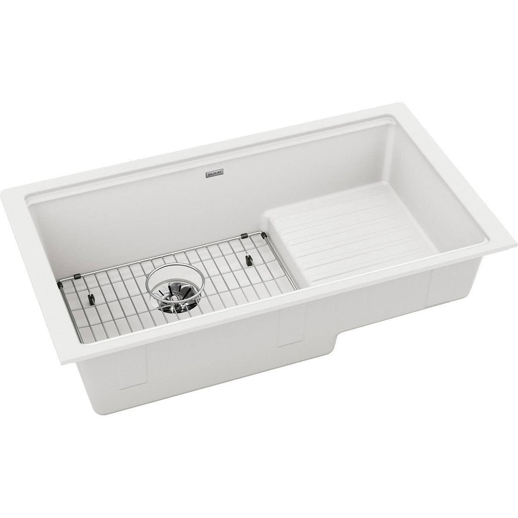 35-7/8 inch Undermount Single Basin Quartz Composite Kitchen Sink H6573