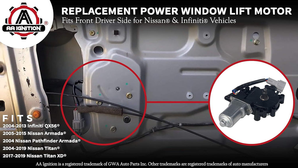 Power Window Lift Motor Front Driver Side Left Pack of 2 U2063