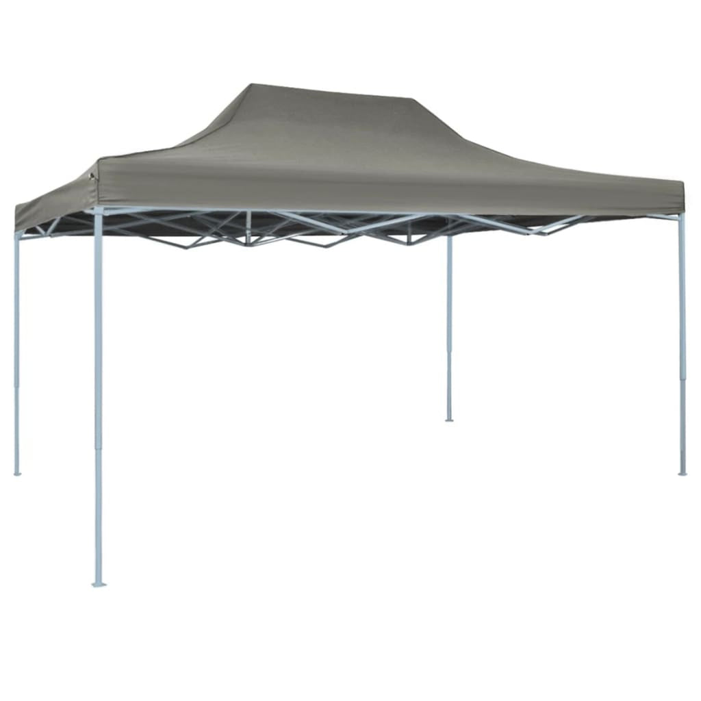 Folding Party Tent Outdoor Gazebo Canopy Steel Frame Sunshade Shelter Anthracite 9.8ft x 13.1ft x 10.3ft C31731