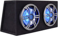Dual 8 Inch 800 Watt Car Audio Subwoofer Enclosure with RGB Illumination H67813