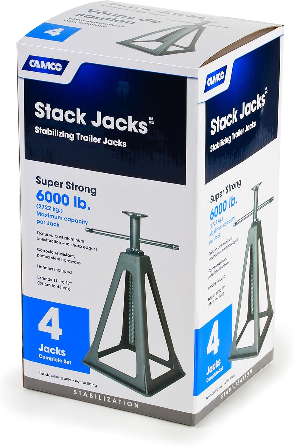 Aluminum Stack Jacks, 4 Pack, Extends 11" - 17" Q73020