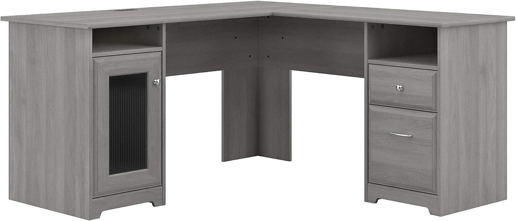 Linen White Oak L Shape Desk Q375747