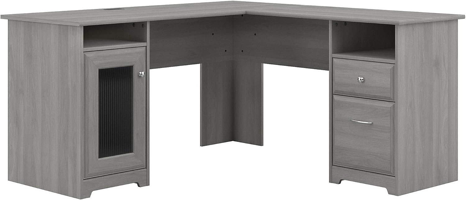 Linen White Oak L Shape Desk Q375747
