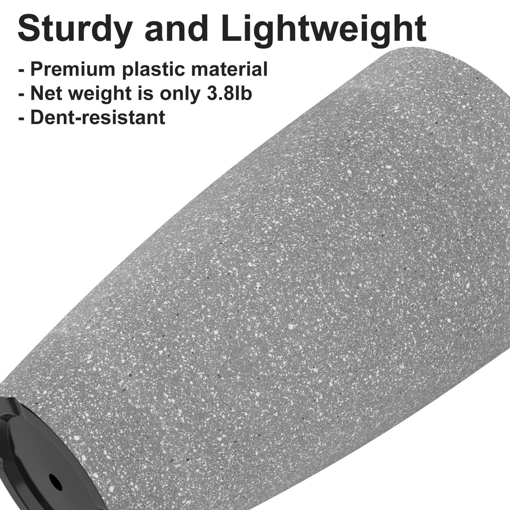 2 Pack 21in Tall Round Resin Planter, Gray T1621