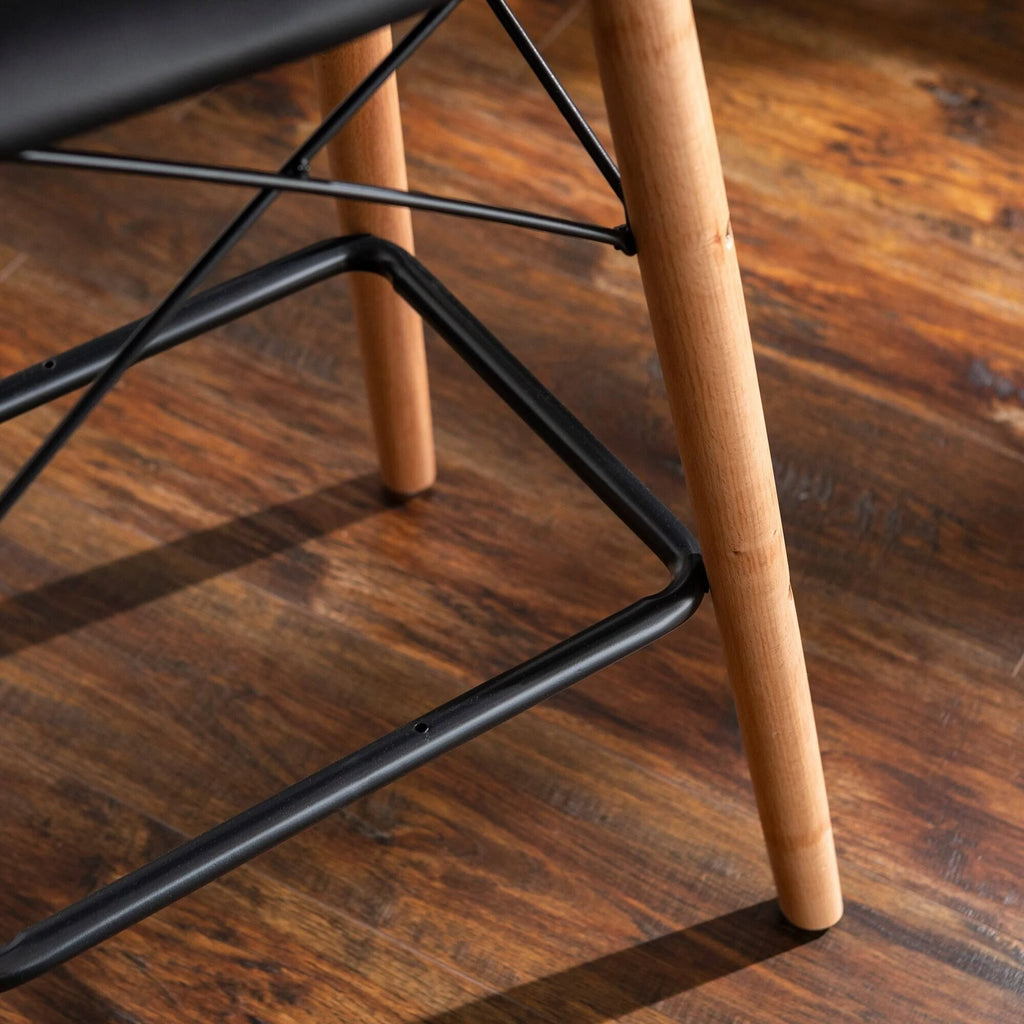 Black Faux Leather Seat Counter Stool H395