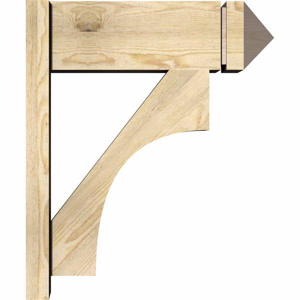 8x22W x 22x22D x 26x22H Douglas Fir Rough Sawn Arts and Crafts Outlooker O462679