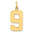 10K Yellow Gold Number 9 Pendant Charm V7382