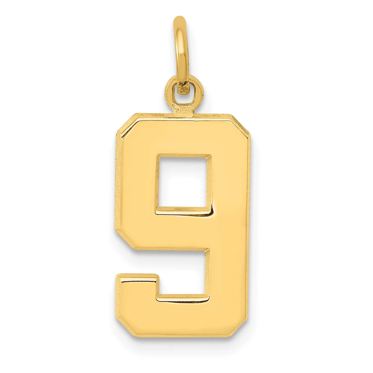 10K Yellow Gold Number 9 Pendant Charm V7382