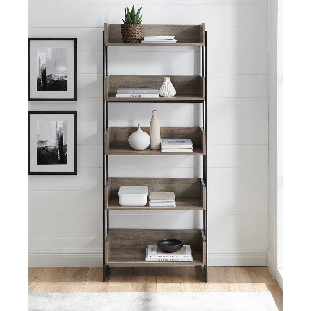 Gray Wash Box Shelf Bookcase V5293