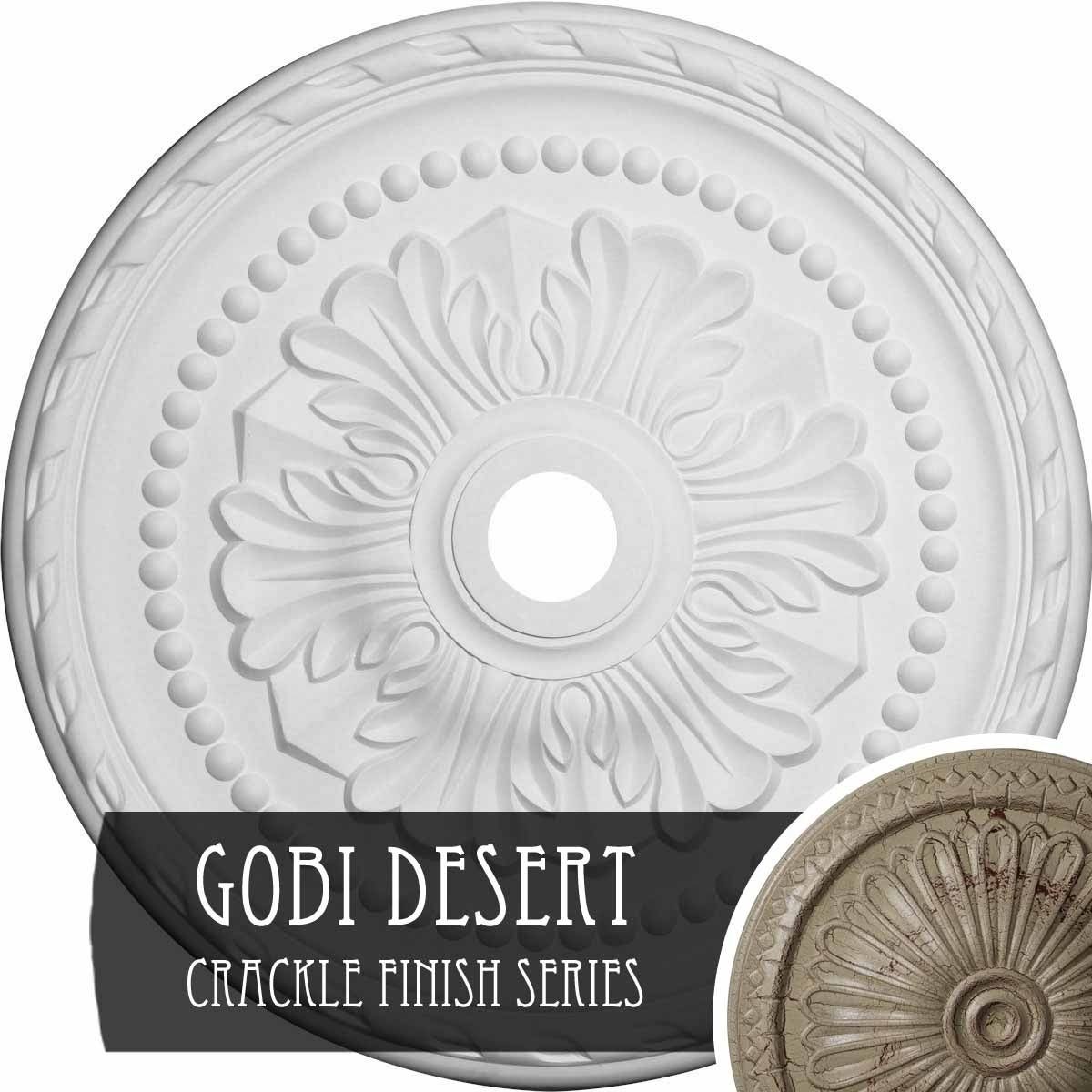 31 1/2x22OD x 3 5/8x22ID x 1 3/4x22P Hand-Painted Ceiling Medallion R6882