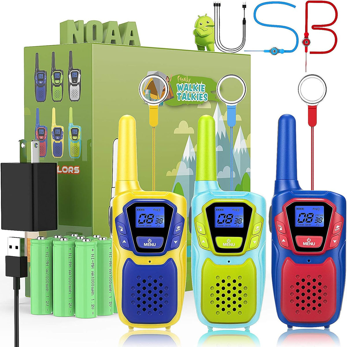 Rechargeable 3 Pack Walkie Talkies K171400