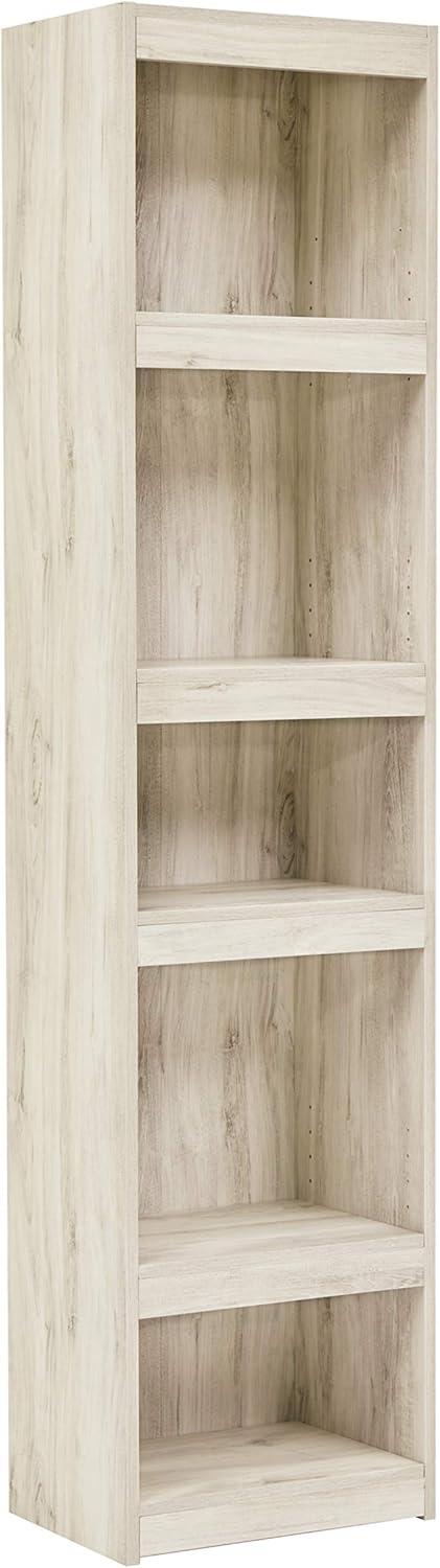 Rustic Entertainment Center Pier Bookcase with 3 Adjustable Shelves, Natural Brown N2029