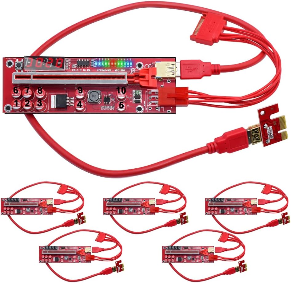 24Inches USB 3.0 PCIe Riser Adapter Card (6 PCS) D315