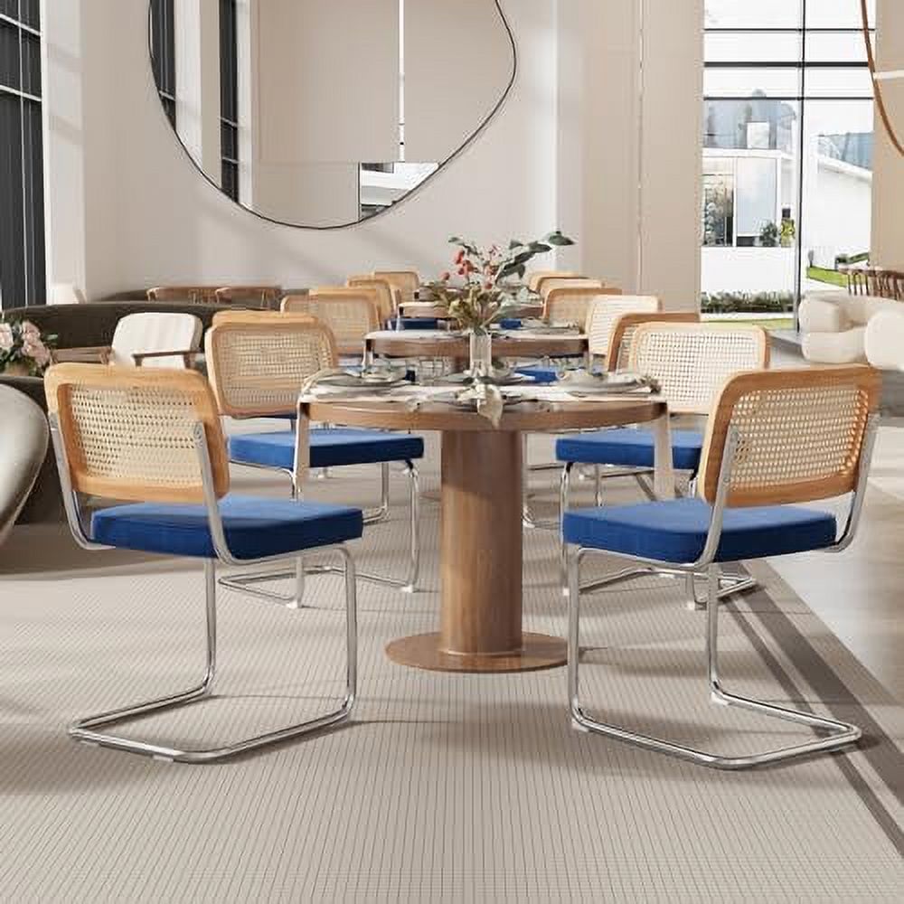 Black Teddy-Velvet Armless Mesh Backrest Dining Chair Set of 2 K180760