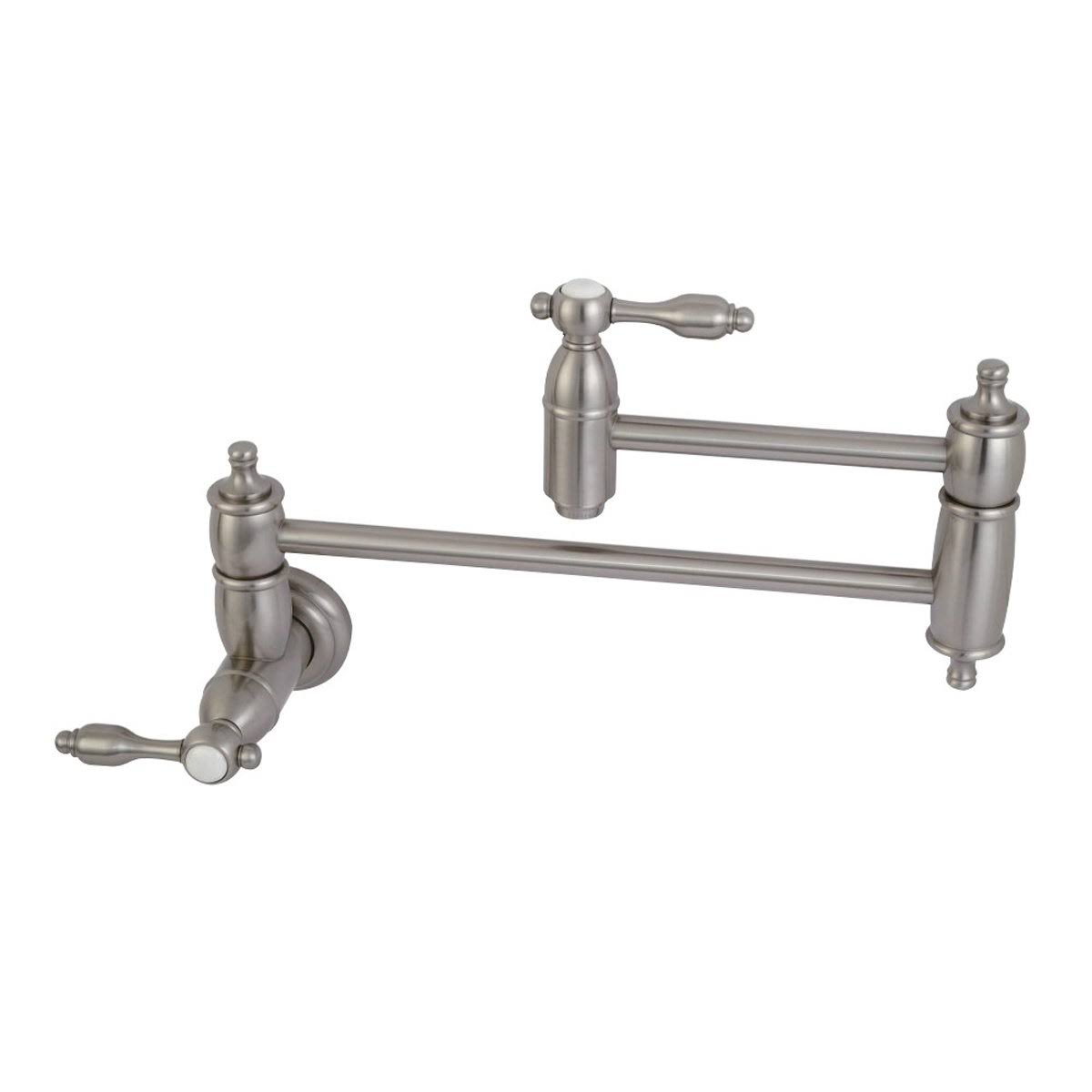 Brushed Brass Wall Mount Pot Filler Kitchen Faucet I545568