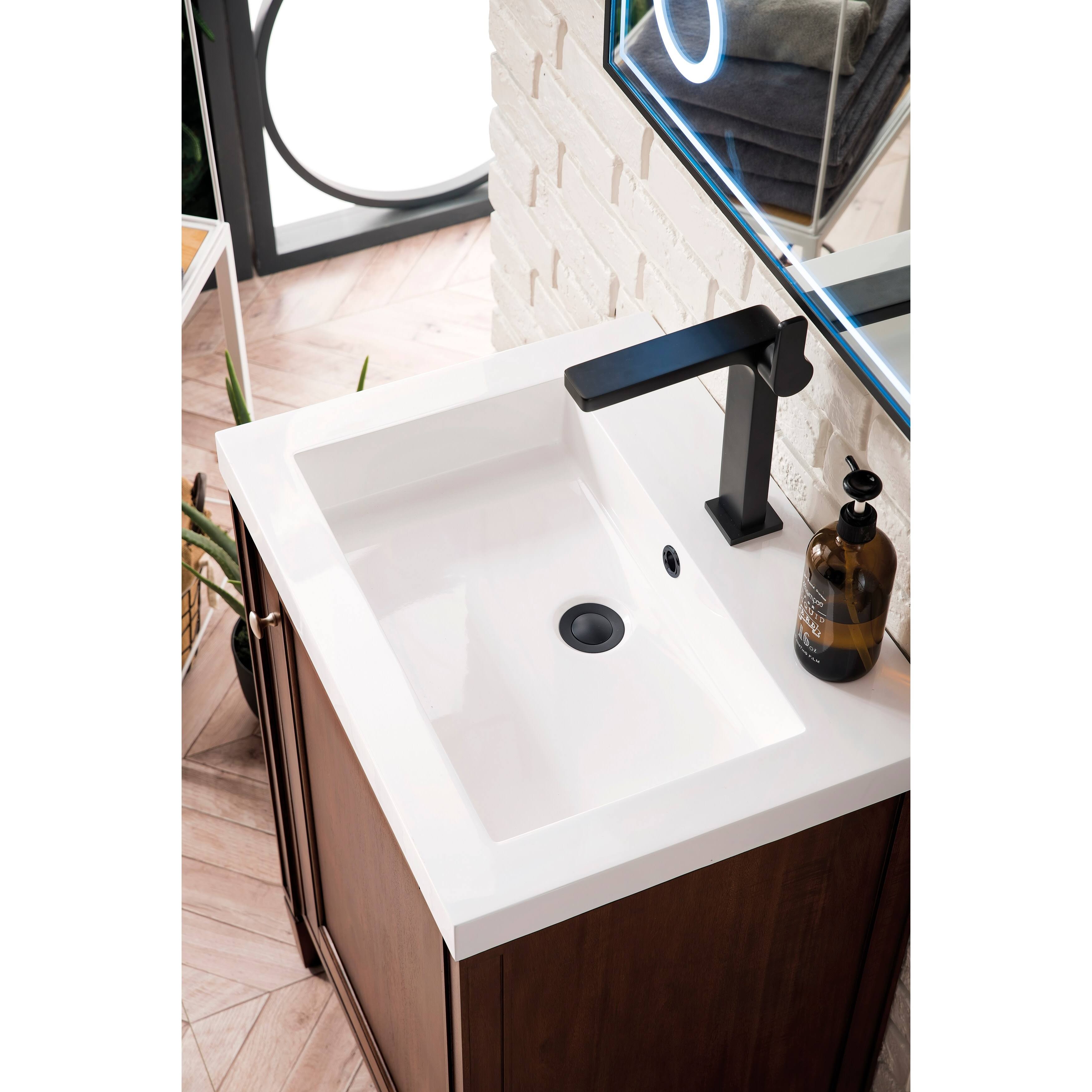 Glossy White Single Vanity Cabinet A205615