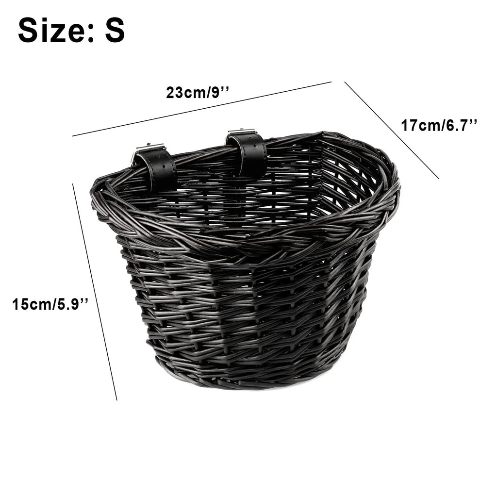 Black Wicker Kids Bike Basket H5803