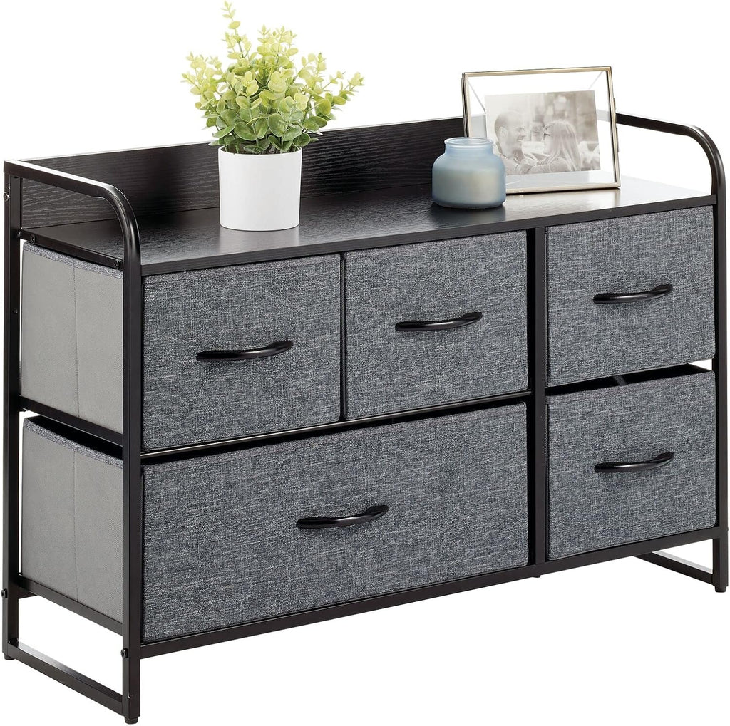 Bronze 5 Drawer Fabric Storage Dresser H637
