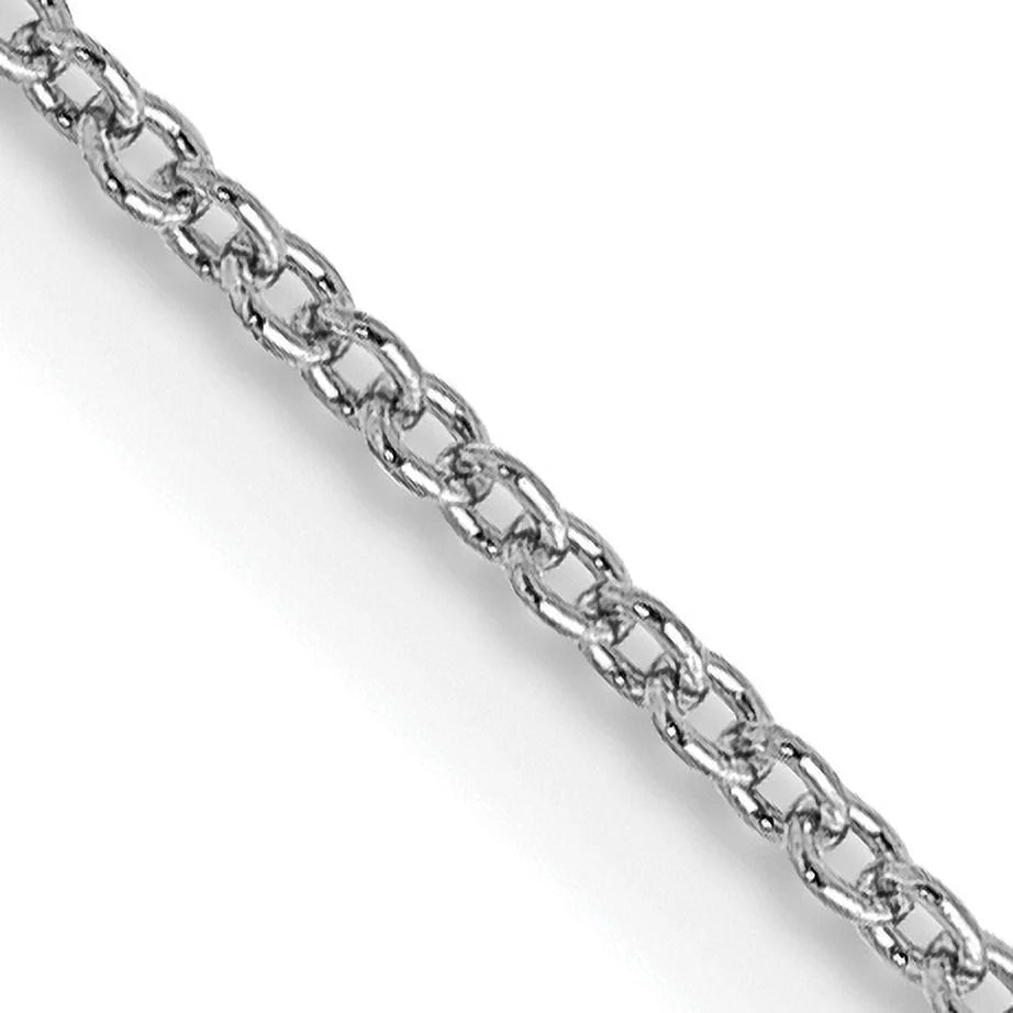 14K White Gold Cable Chain Necklace 16 Inches E1702